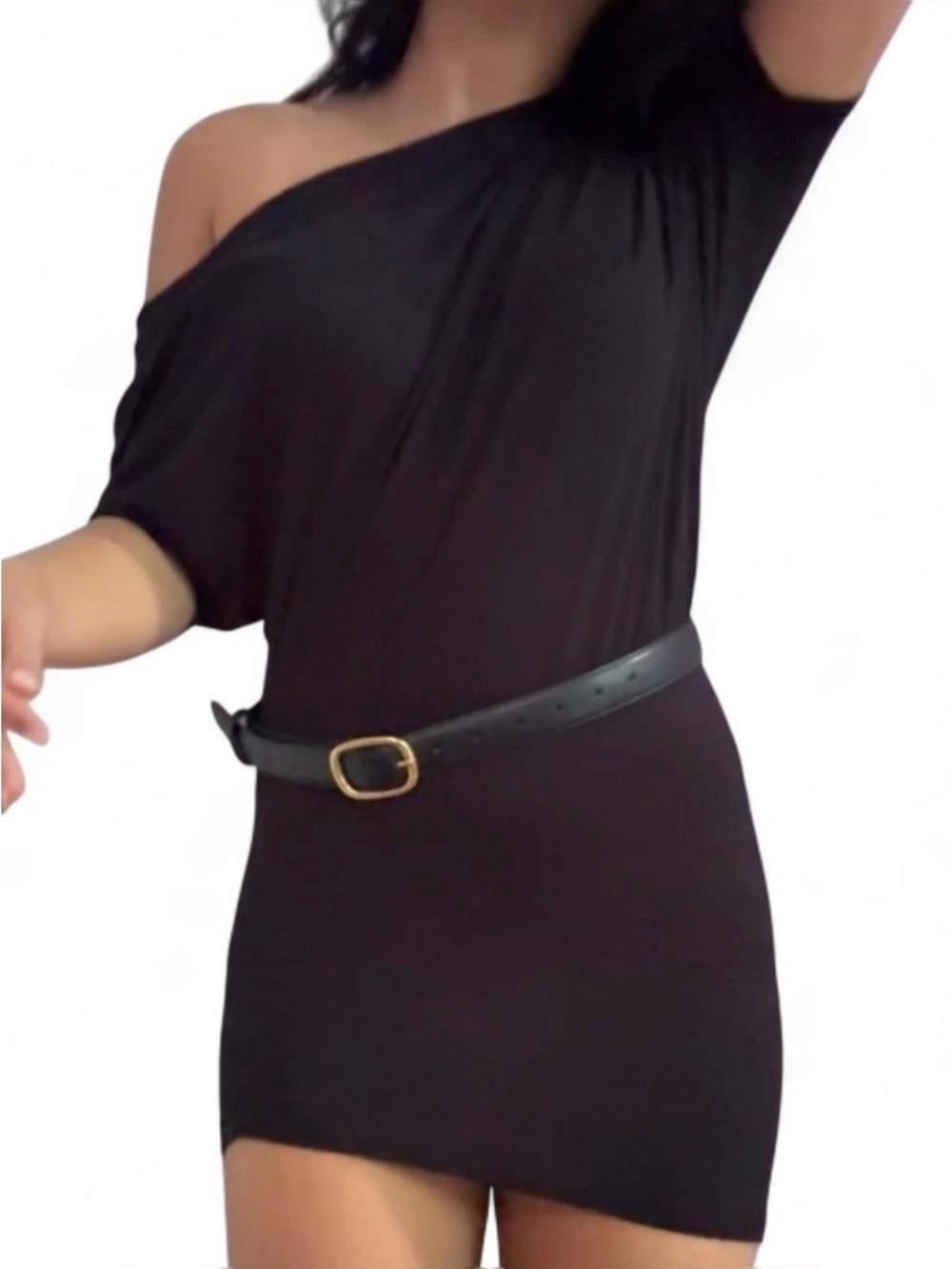 y2k seductions black off the shoulder mini dress ♡
